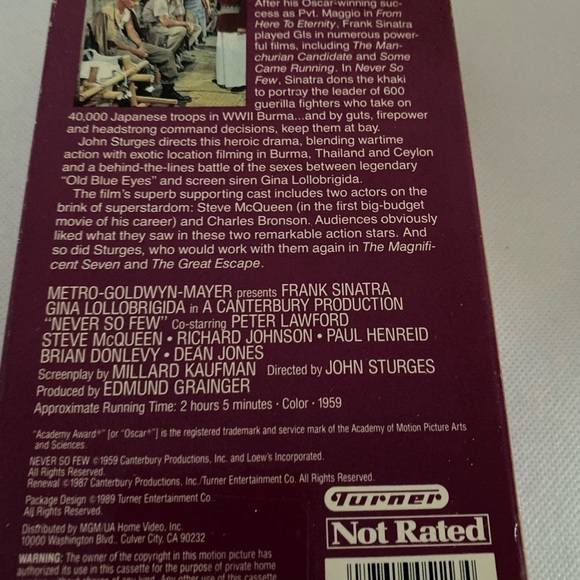 Vintage Movie Poster - Never So Few - Picture 2 of 2